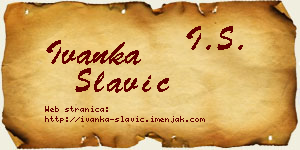 Ivanka Slavić vizit kartica